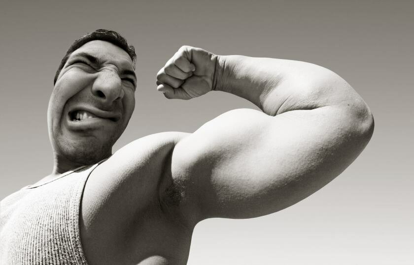 Man evolved in a way which has a lot to do with how he shares his feelings and why he chooses silence. Evolution Man Showing Biceps Science Man