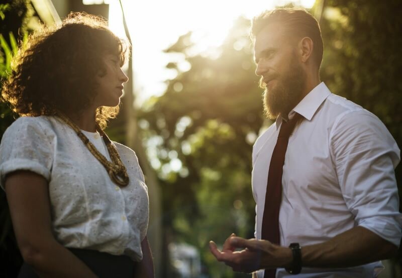 He's telling her, I like you but... actually I DO love you, I'm just not IN love with you. Man Woman Like Love Difference
